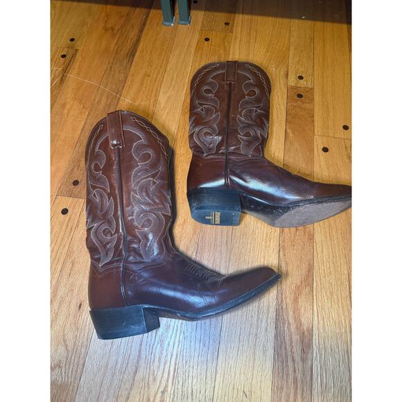 Dan Post Men's Sz 9D Brown Leather Cowboy Western Ranch Pull On Boots - Picture 10 of 11